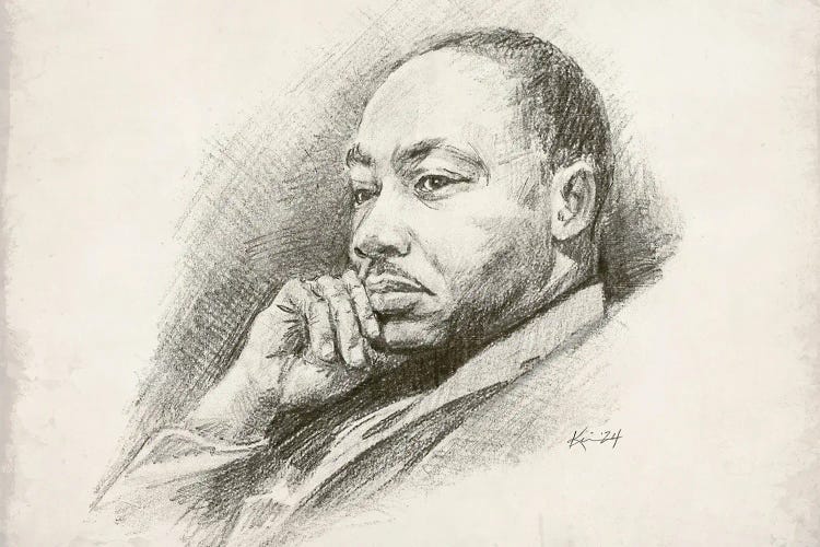 Martin Luther King Jr. Sketch by Lindsay Kivi wall art