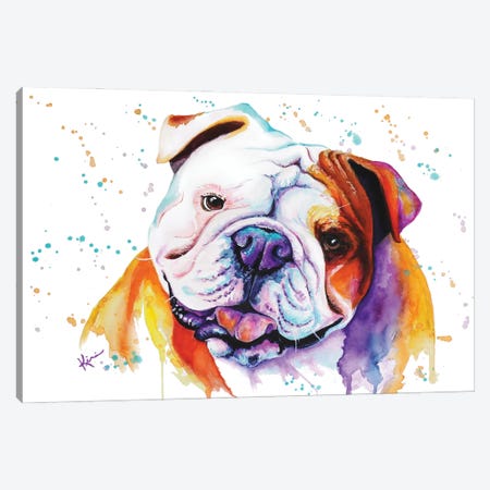 English Bulldog Canvas Print #LKV24} by Lindsay Kivi Canvas Artwork