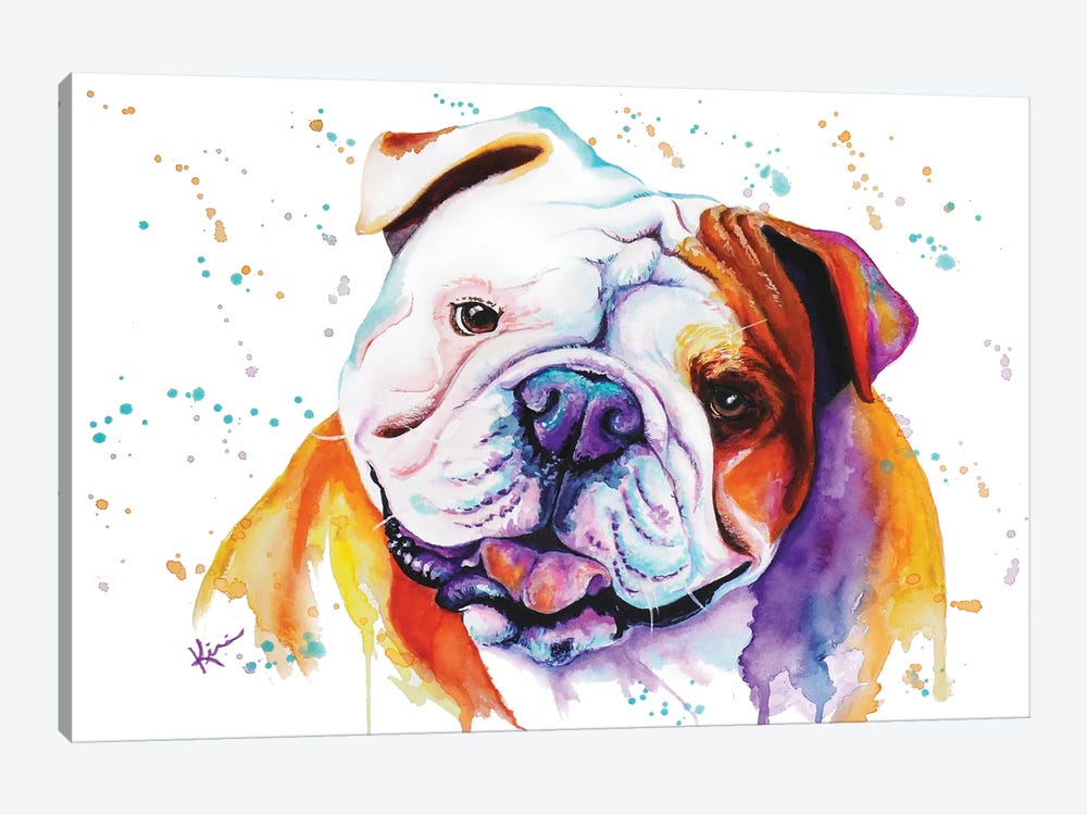 English Bulldog by Lindsay Kivi 1-piece Canvas Artwork