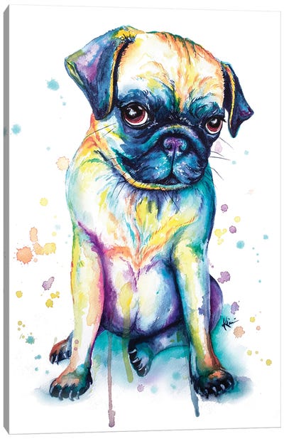 Pug Puppy Canvas Art Print - Lindsay Kivi
