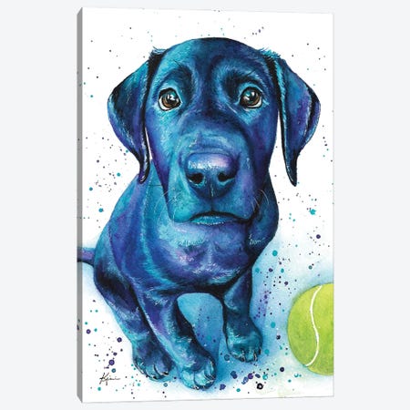 Black Lab Puppy Canvas Print #LKV47} by Lindsay Kivi Canvas Wall Art