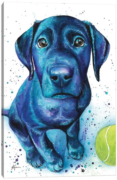 Black Lab Puppy Canvas Art Print - Lindsay Kivi