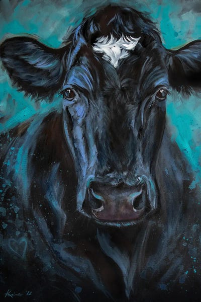 Black Cow by Lindsay Kivi metal wall art