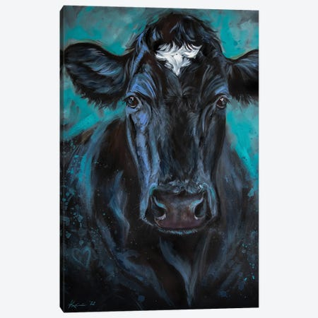 Black Cow Canvas Print #LKV83} by Lindsay Kivi Canvas Print