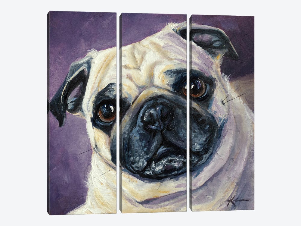Pug III by Lindsay Kivi 3-piece Canvas Art
