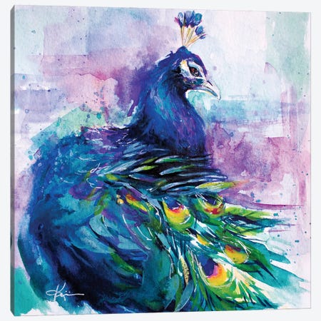 Peacock Canvas Print #LKV94} by Lindsay Kivi Art Print