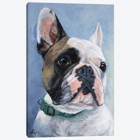 Pied French Bulldog Canvas Print #LKV96} by Lindsay Kivi Canvas Art Print