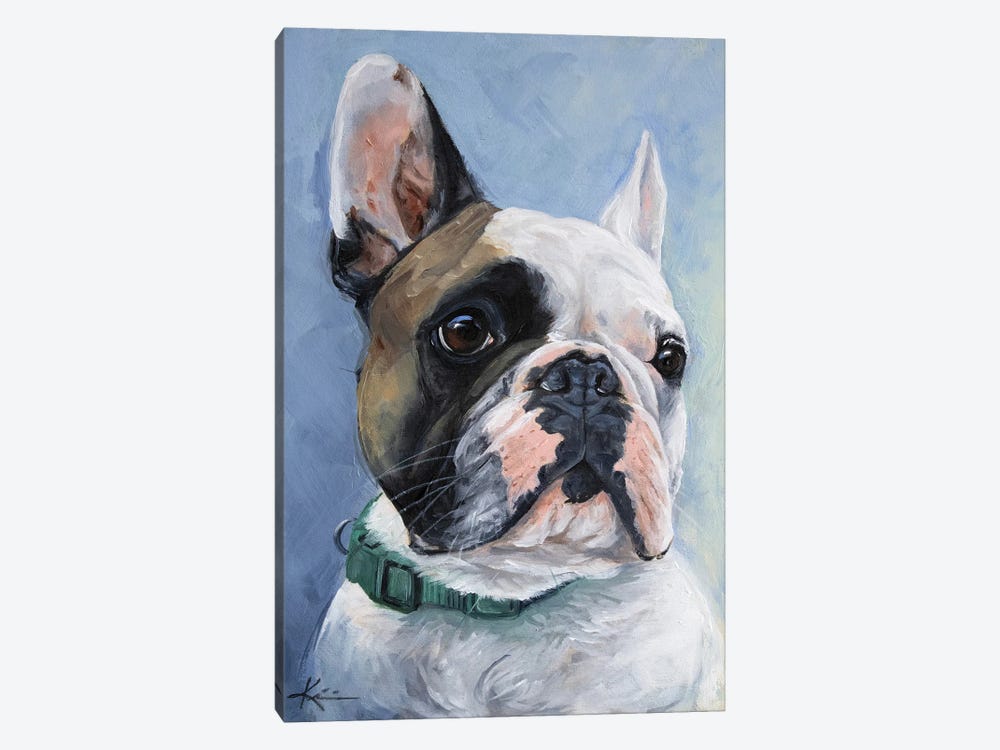 Pied French Bulldog by Lindsay Kivi 1-piece Canvas Art Print