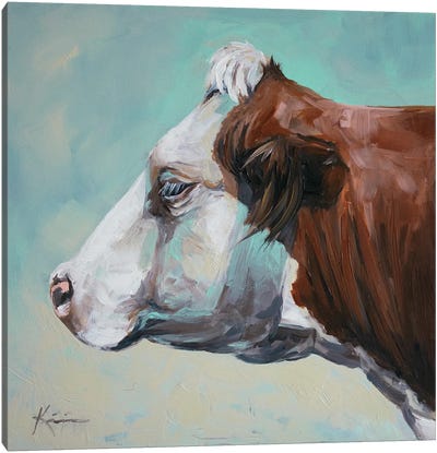Hereford Bull Canvas Art Print - Bull Art