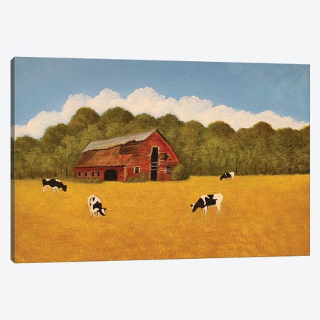 Holstein Farm Canvas Print #LKY16} by Cheryl Miller Lackey Canvas Artwork