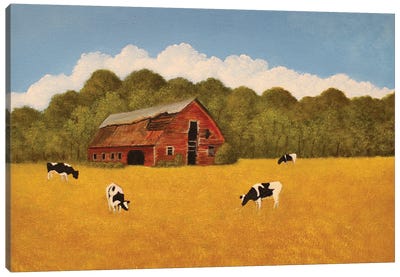 Holstein Farm Canvas Art Print - Cheryl Miller Lackey