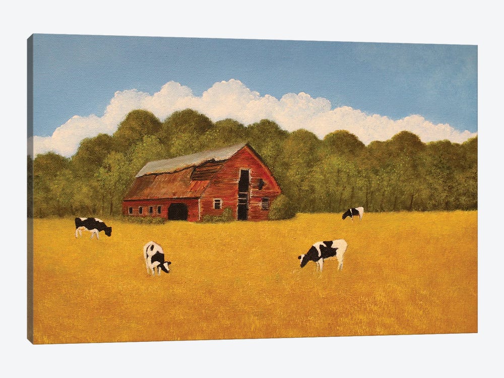 Holstein Farm by Cheryl Miller Lackey 1-piece Canvas Print