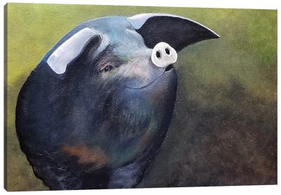 Sloppy Joe Canvas Art Print - Pig Art