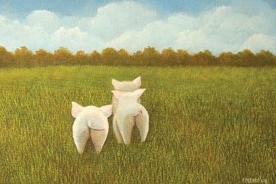 Wee Wee Wee All The Way Home by Cheryl Miller Lackey metal wall art