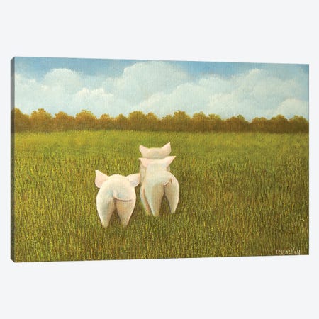 Wee Wee Wee All The Way Home Canvas Print #LKY39} by Cheryl Miller Lackey Canvas Print