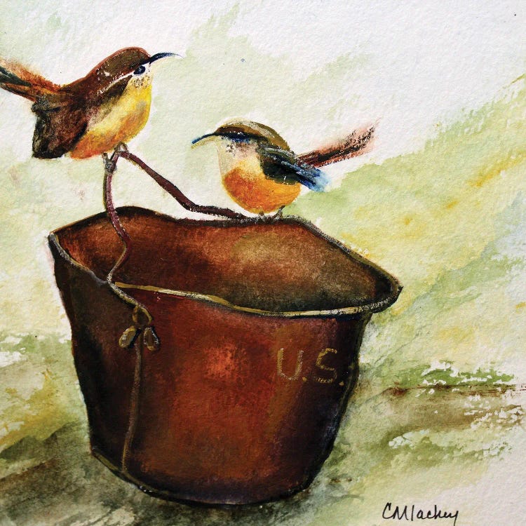 Wrens by Cheryl Miller Lackey wall art
