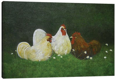 Pecking Order Canvas Art Print - Cheryl Miller Lackey