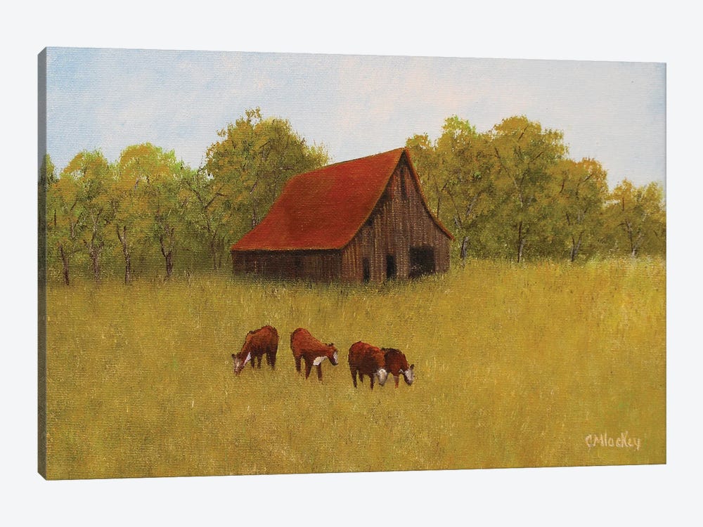 Neighbor's Barn by Cheryl Miller Lackey 1-piece Canvas Print
