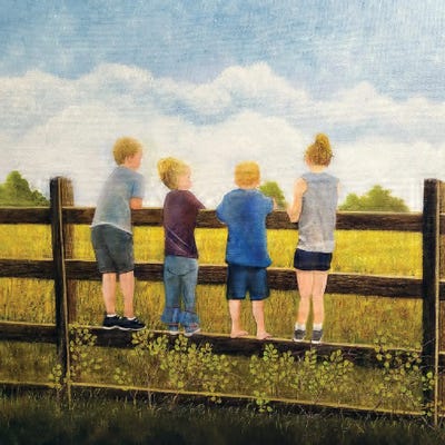 View From The Fence by Cheryl Miller Lackey framed canvas print