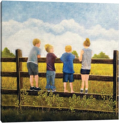 View From The Fence Canvas Art Print - Cheryl Miller Lackey
