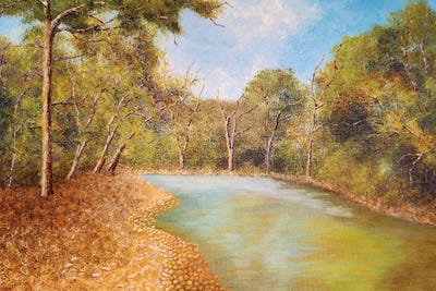 On The Cow Pasture River by Cheryl Miller Lackey framed canvas print