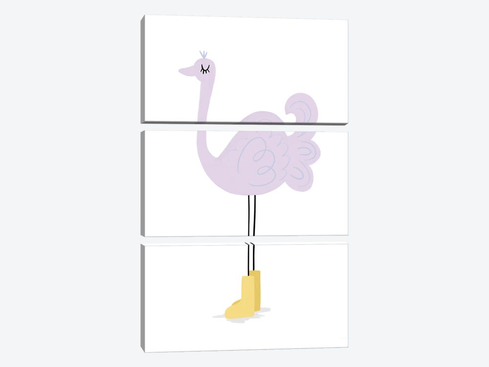 Ostrich by Lady Louise Designs 3-piece Canvas Art