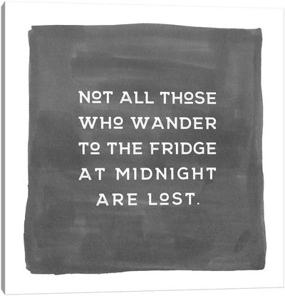 Midnight Fridge Visit Canvas Art Print - Minimalist Kitchen Art