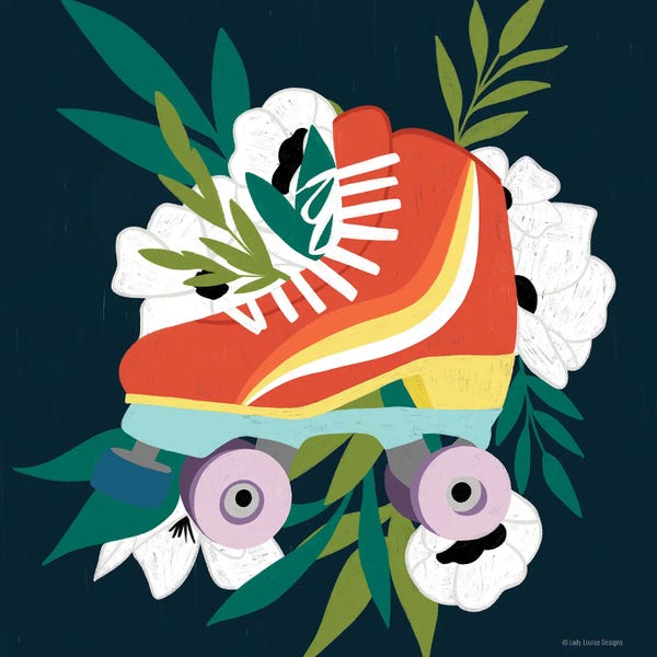 Lady Louise Designs: Retro Roller Skate I by Lady Louise Designs