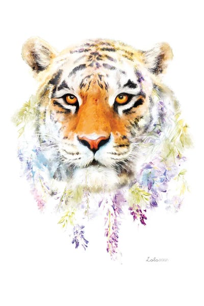 Wildlife Botanical Tiger by Lola Design multi panel art
