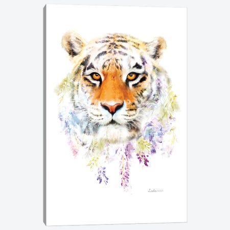 Wildlife Botanical Tiger Canvas Print #LLG13} by Lola Design Canvas Art