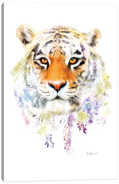 Wildlife Botanical Tiger Canvas Art Print - Lola Design