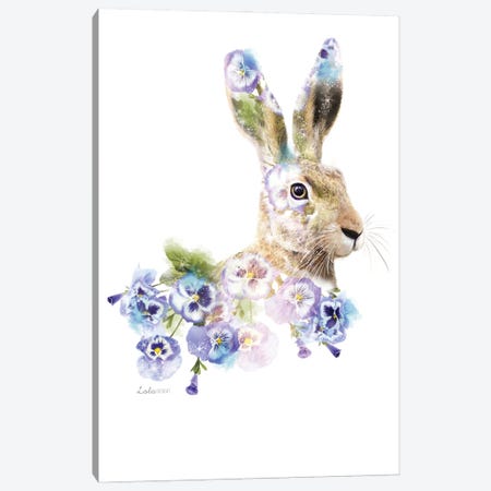 Wildlife Botanical Hare Canvas Print #LLG16} by Lola Design Art Print
