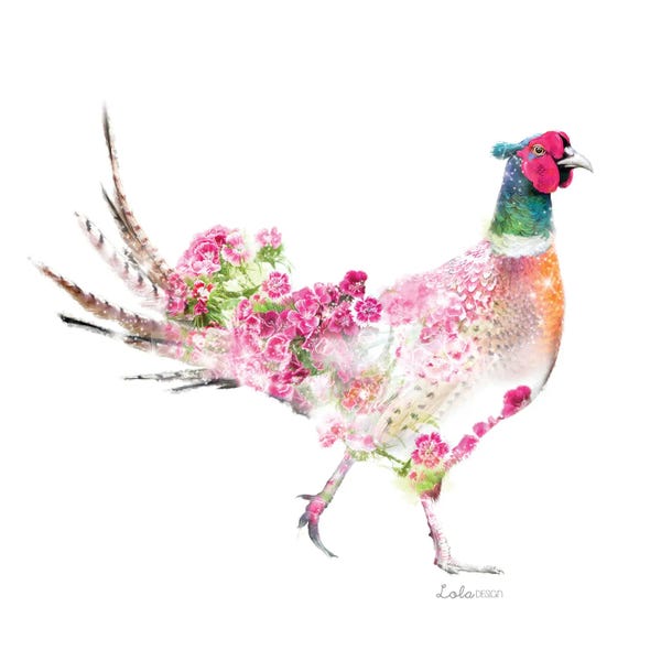Embellished Animals: Wildlife Botanical Pheasant by Lola Design
