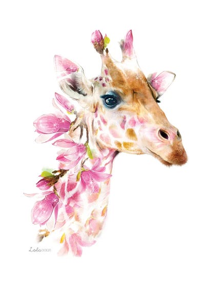 Embellished Animals: Wildlife Botanical Giraffe by Lola Design