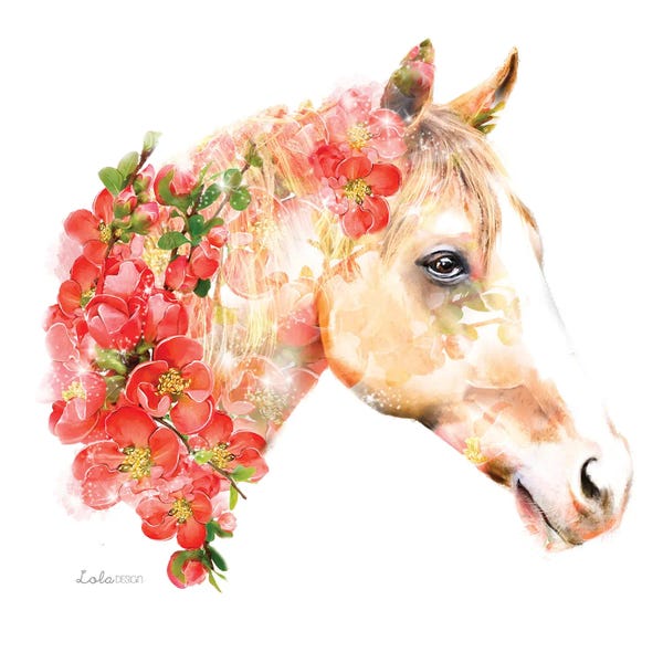 Embellished Animals: Wildlife Botanical Horse by Lola Design