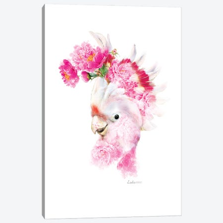 Wildlife Botanical Pink Cockatoo Canvas Print #LLG27} by Lola Design Canvas Art