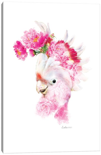 Wildlife Botanical Pink Cockatoo Canvas Art Print - Lola Design