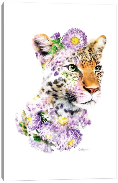 Wildlife Botanical Leopard Canvas Art Print - Lola Design