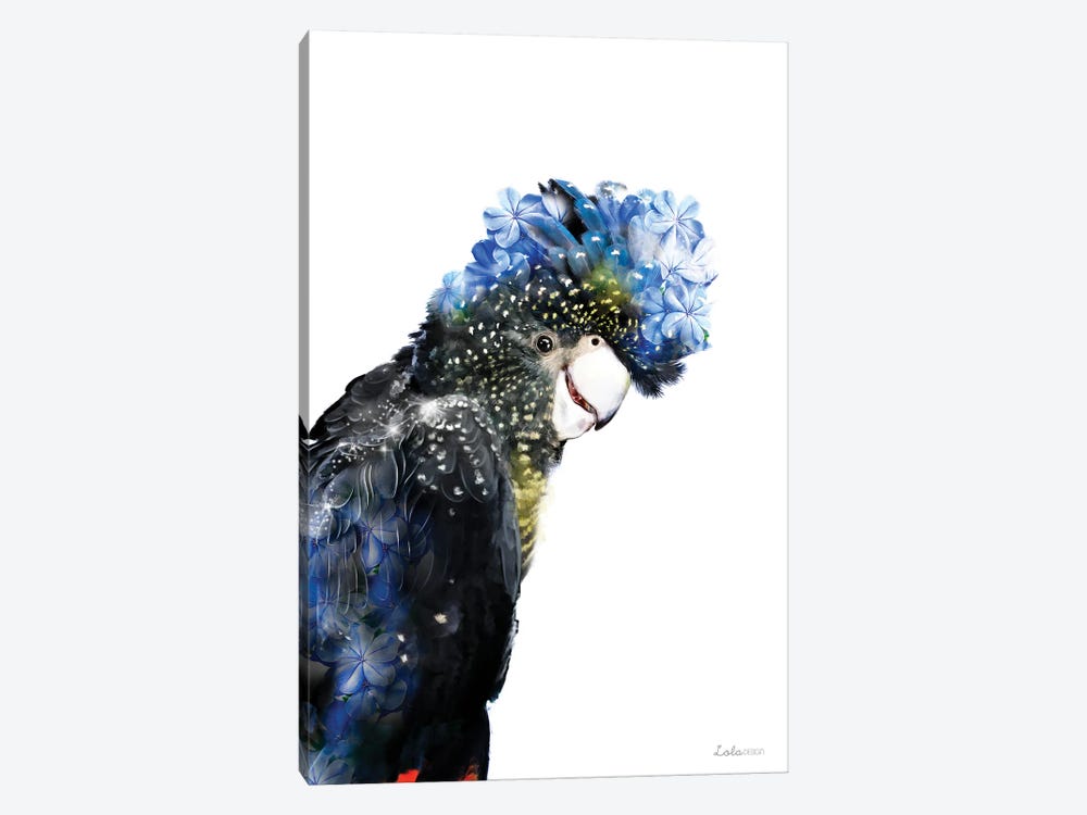 Wildlife Botanical Red Tailed Cockatoo by Lola Design 1-piece Canvas Wall Art