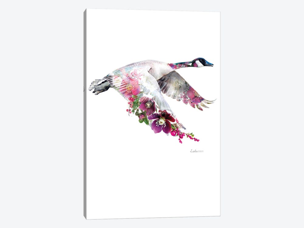 Wildlife Botanical Canada Goose by Lola Design 1-piece Canvas Print