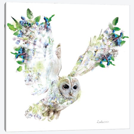 Wildlife Botanical Owl Canvas Print #LLG33} by Lola Design Canvas Wall Art