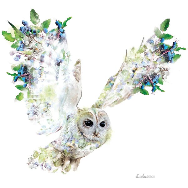 Embellished Animals: Wildlife Botanical Owl by Lola Design