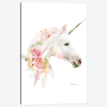 Wildlife Botanical Unicorn Canvas Print #LLG37} by Lola Design Canvas Art Print