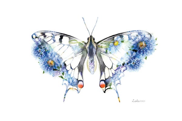 Embellished Animals: Wildlife Botanical Swallowtail Butterfly by Lola Design
