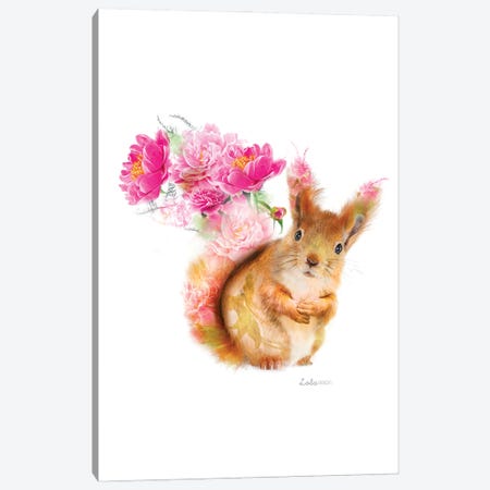 Wildlife Botanical Red Squirrel Canvas Print #LLG44} by Lola Design Canvas Artwork