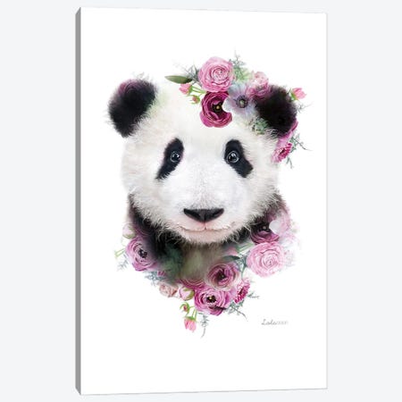 Wildlife Botanical Panda Canvas Print #LLG50} by Lola Design Canvas Art