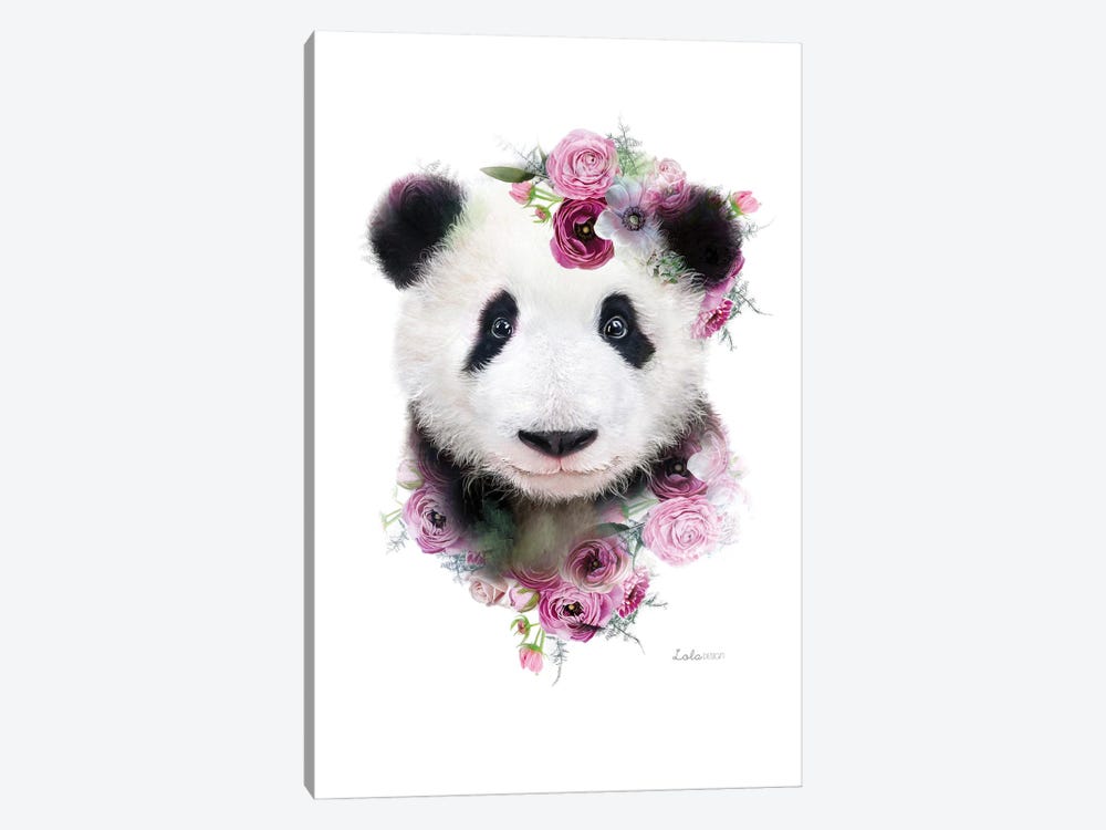 Wildlife Botanical Panda by Lola Design 1-piece Canvas Art Print