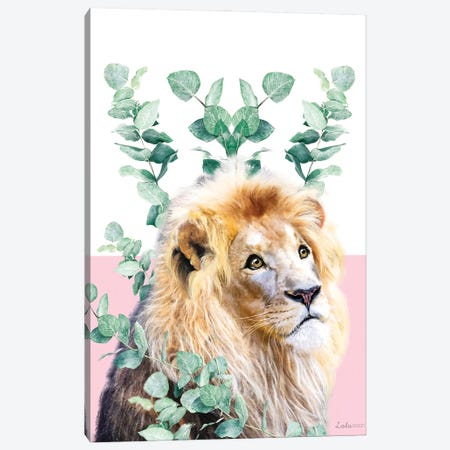 So Safari Lion Canvas Print #LLG5} by Lola Design Art Print