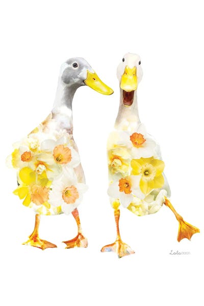 Wildlife Botanical Indian Runner Ducks by Lola Design multi panel art