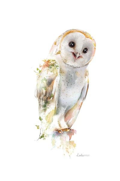 Wildlife Botanical Ivy Barn Owl by Lola Design multi panel art